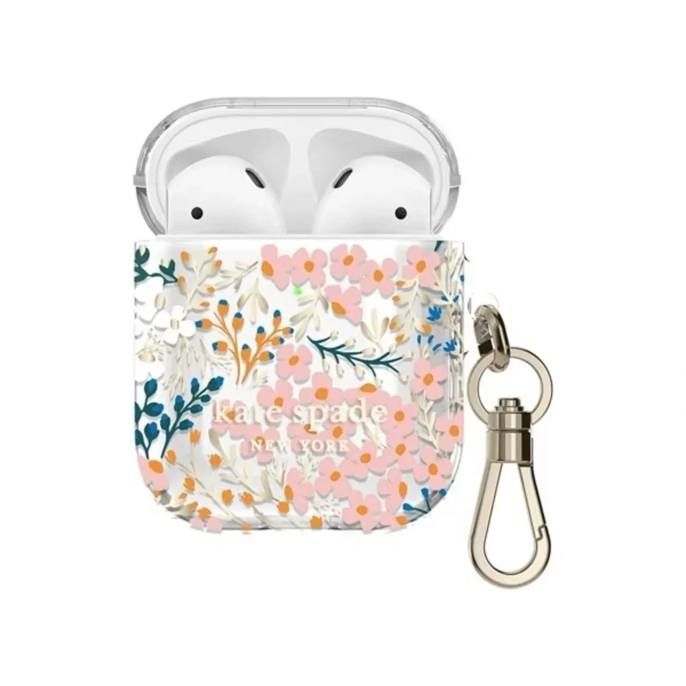 Kate Spade New York Floral Apple AirPods Case with Clip::1st & 2nd Generation